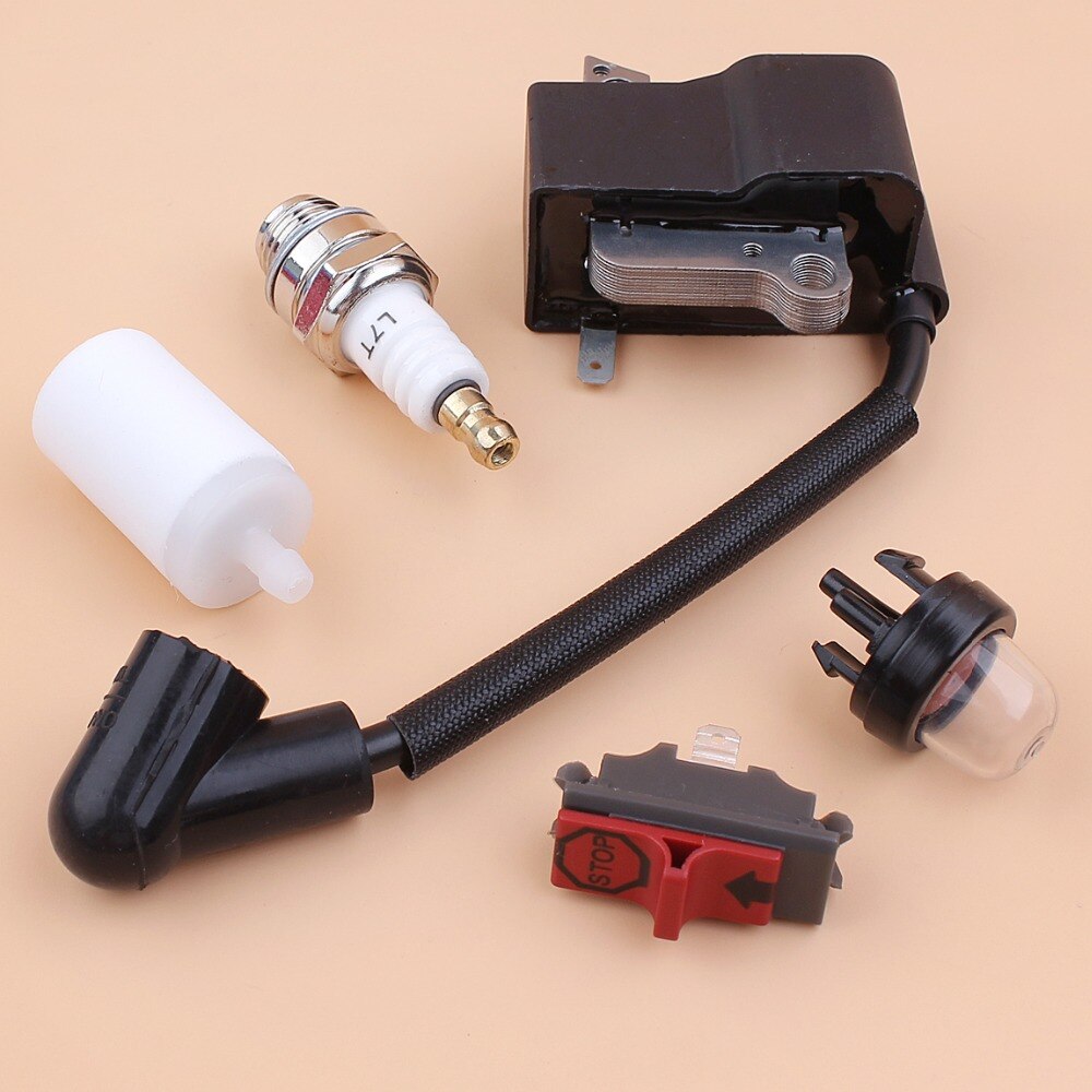 Tändspole på/av strömbrytare tändstift primer bulb kit passar för husqvarna 235r 232r 232l 240rj penselklippare 537038501