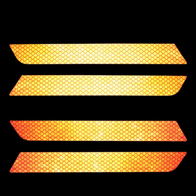 2 stuks Universele Kofferbak Staart Veiligheidswaarschuwing Reflecterende Stickers Lichtgevende Reflector Achterbumper Lichtgevende Decal
