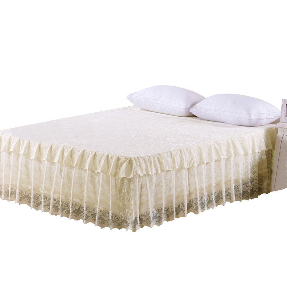 Blonder blomsterlagner skønhed prinsesse monteret sengetøj lagen madras sengetæppe seng nederdel sengetæppe nederdele til senge lyserød: 150 200cm- være