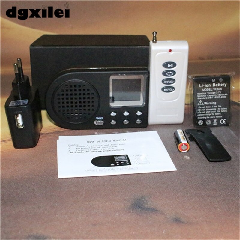 Eletrônica de controle remoto lcd portátil caça chamariz BC-360B mp3 pássaro chamador leitor som digital equipamento caça pássaro chamador