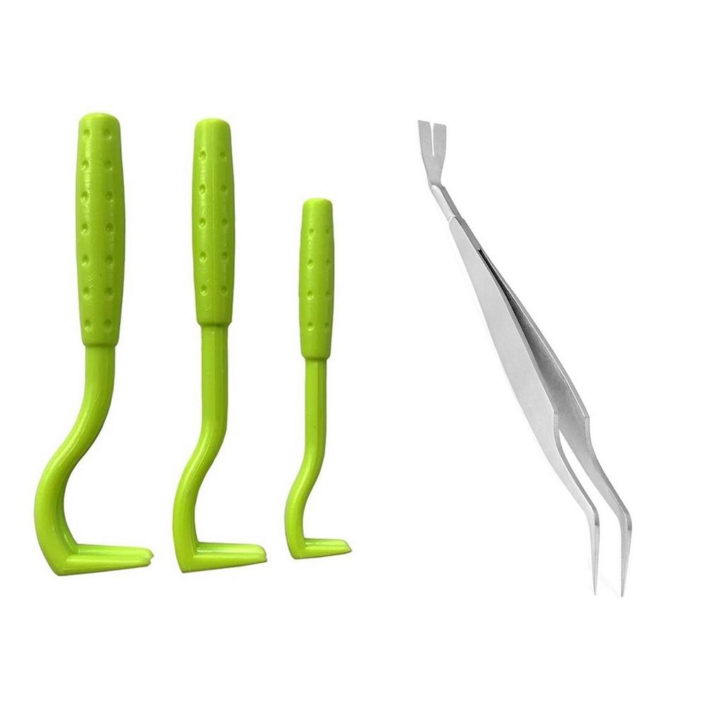 3 Pcs Tick Remover Hook set Flea Remover Tweezer Tick Pull Pet Cat Dog Accessaries Ticks Removal Tools Flea Extractor: WHITE