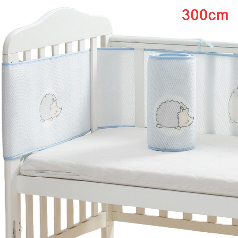 Beskytter børnehave tegneserie trykt hjem blødt sengetøj tilbehør åndbart mesh soveværelse vaskbart sengetøj baby sikker krybbe kofanger: 2 300 x 28cm