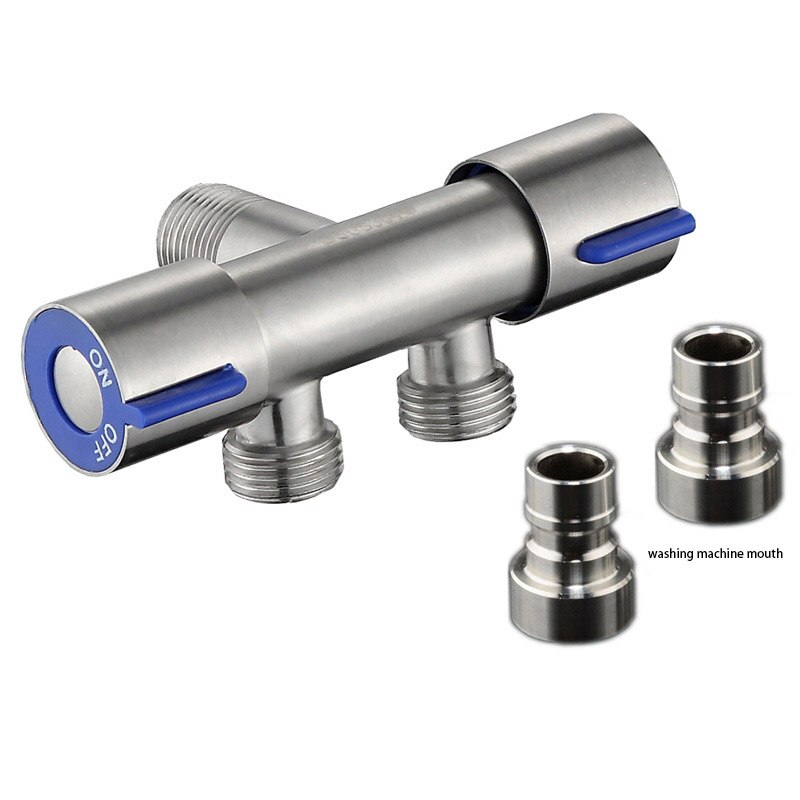 ULA 304 Stainless Steel Three-way Water Valve One Inlet and Two Outlet Valve with Double Switch Double Outlet Water Fill Valve