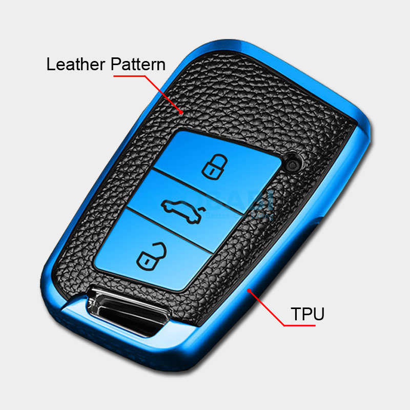 Funda de cuero TPU para llave de coche para VW Magotan Volkswagen Passat B8 Skoda Superb Kodiaq A7 llavero inteligente Protector de llavero remoto