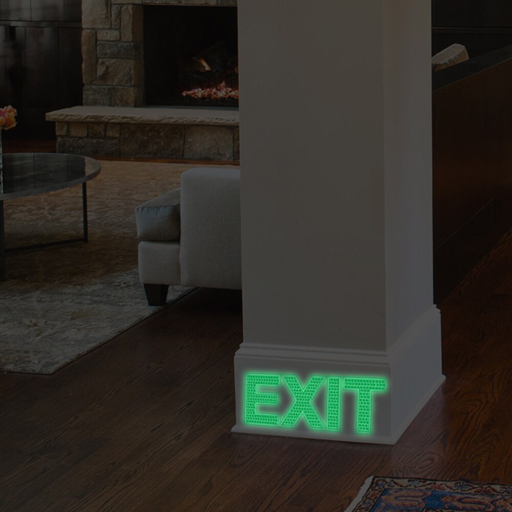 Exit Sign Noctilucence Lichtgevende Muursticker Sticker Emergency Deur Gate Veiligheid Teken (6.5X19Cm)