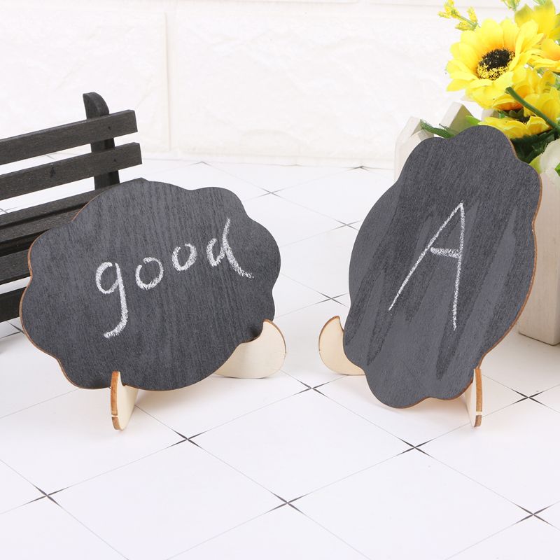 10 stücke Holz Mini Tafel Wolke bilden Tisch Zeichen Memo Nachricht Stehen Kreide Bord Hochzeit Party Dekoration Lieferungen