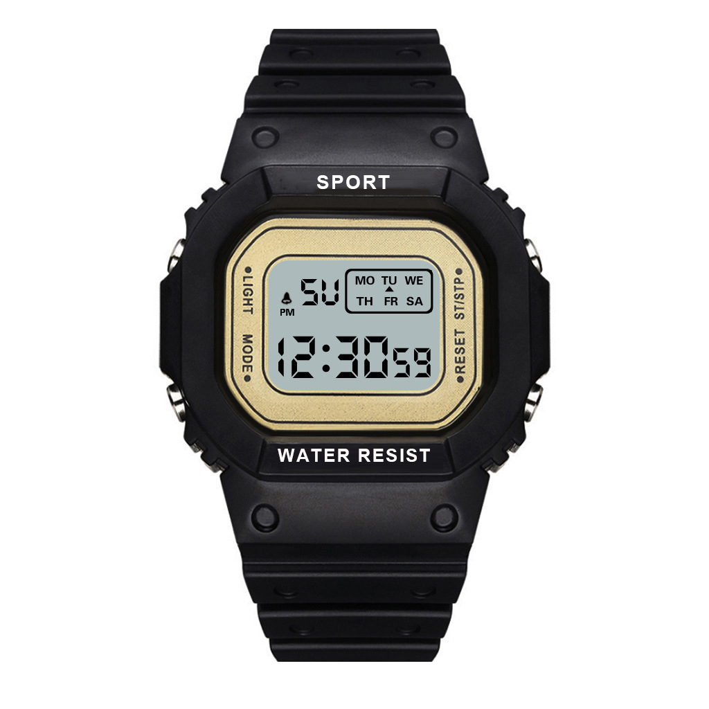 YIKAZE LED Digital Watches for Boys and Girls Transparent Strap Student Electronic Watch Waterproof Alarm Clock Kids Sport Watch: khaki