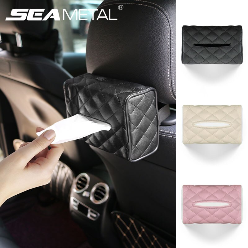 Universele Auto Tissue Box Cover Servet Papier Houder Handdoek Dispenser Voor Auto Achterbank Opknoping Papier Houder Tissue Container Case