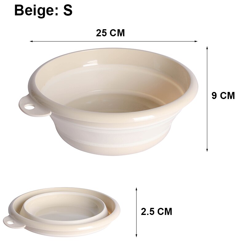 Seau pliable Portable et , bassin pliable pour voyage en plein air pêche Camping, seau de lavage de voiture, 4 tailles: Beige S