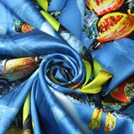 CNUM SP323 Reiner Seide/Zitrone Und Granatapfel/Seide Stoff Elastische 93% Seide 7% Spandex/Breite 1,29 yd dicke 19 mt/mt: Blau Hintergrund