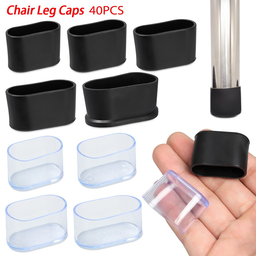 40 stücke Oval Stuhl Bein Kappen Füße Schutz Pads Möbel Tisch Abdeckungen Socken Staub Abdeckung Nicht-Unterhose Möbel Nivellierung füße