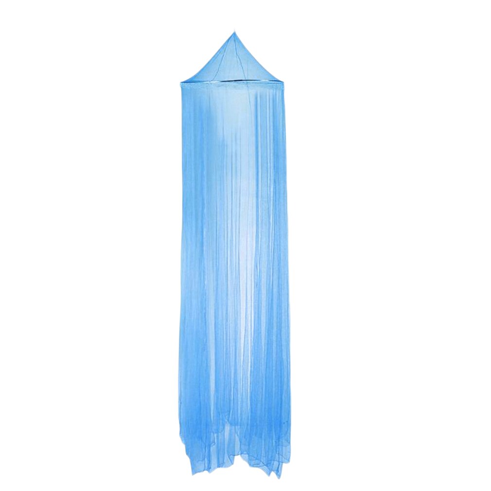 Rideau de lit rond d'été en dentelle anti-insectes, rideau en maille Polyester, pour usage domestique, , dôme suspendu, moustiquaire, 8 couleurs: BLEU CIEL