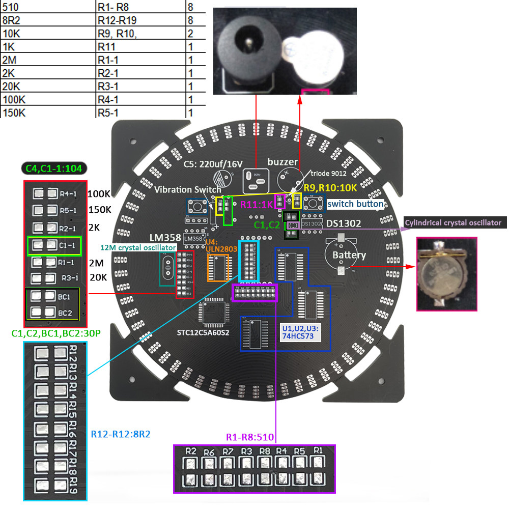 DIY elektronische klok kit 14.5*14.5 cm met case led digitale buis datum week temperatuur diy solderen kit project voor volwassenen