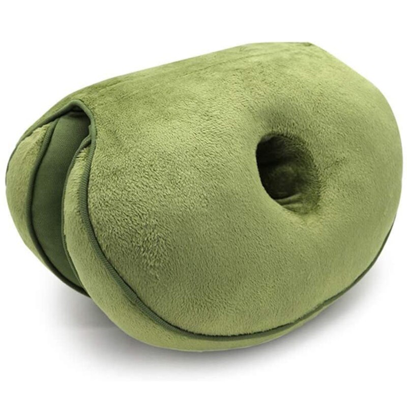 Double Comfort Cushion Plush Lift Hips Up Seat Cushion Folding Pillow Can Be Stored Pressure Relief Fits: green
