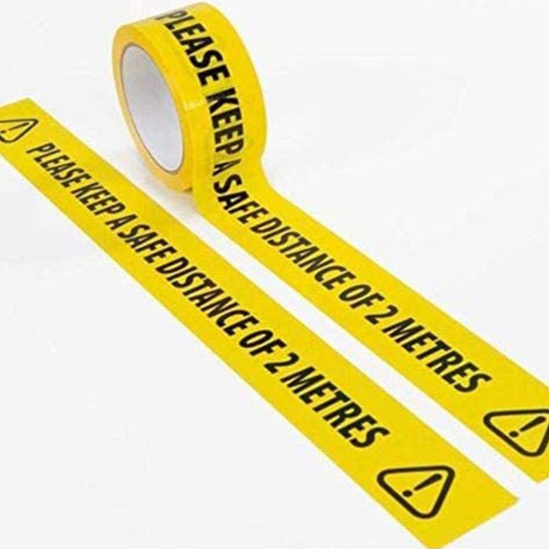 Please Keep A Safety Distance of 2 Meters Floor Tape 33mx48mm Distancing Sticker