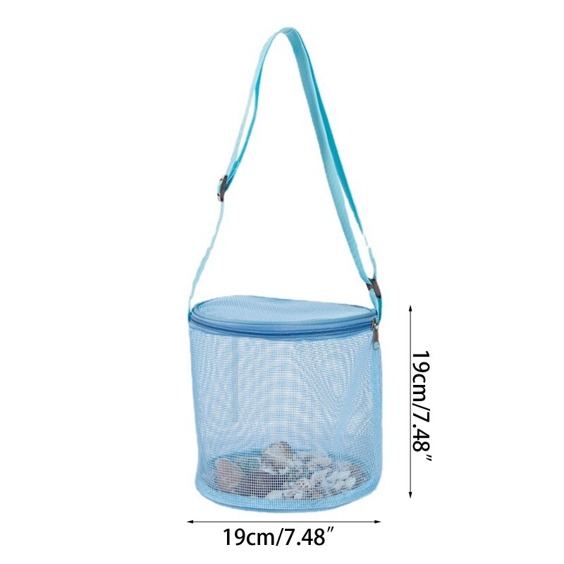 Colorful Storage Mesh Bag for Beach Toy Collection Outdoor Sand Play Toy Bath Shoulder Bag Kids Girls Beach Accessories