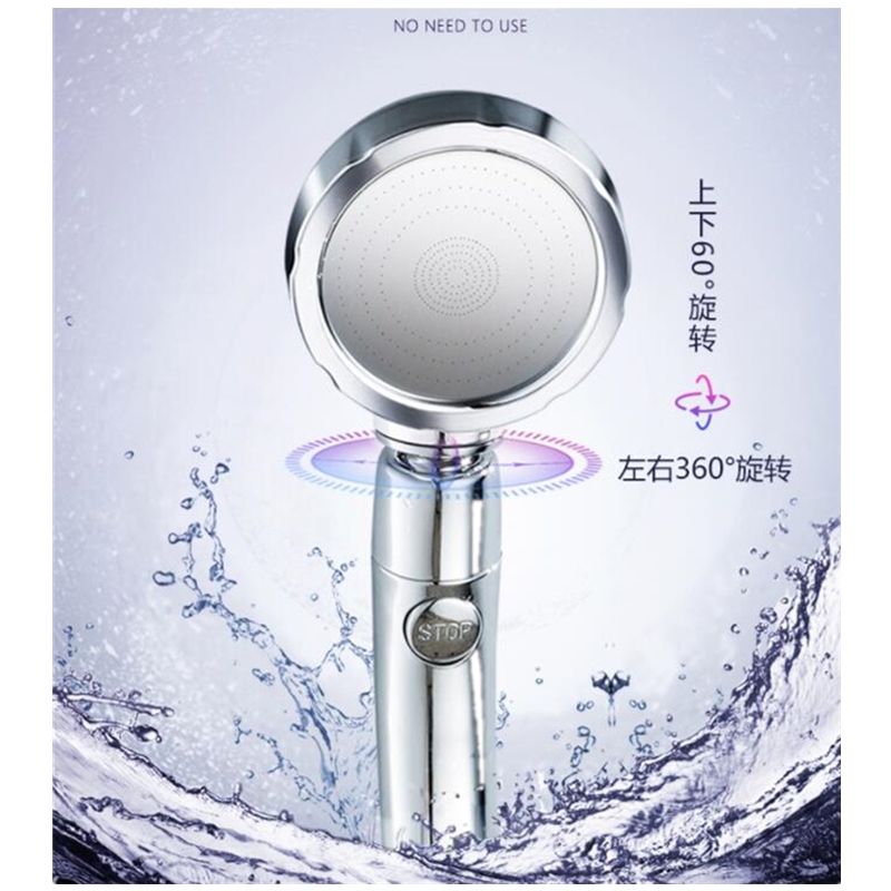 360 Degree Rotatable 3 Modes Shower Head With Water Control Button High-pressure Water-saving Rain Shower Watering Head