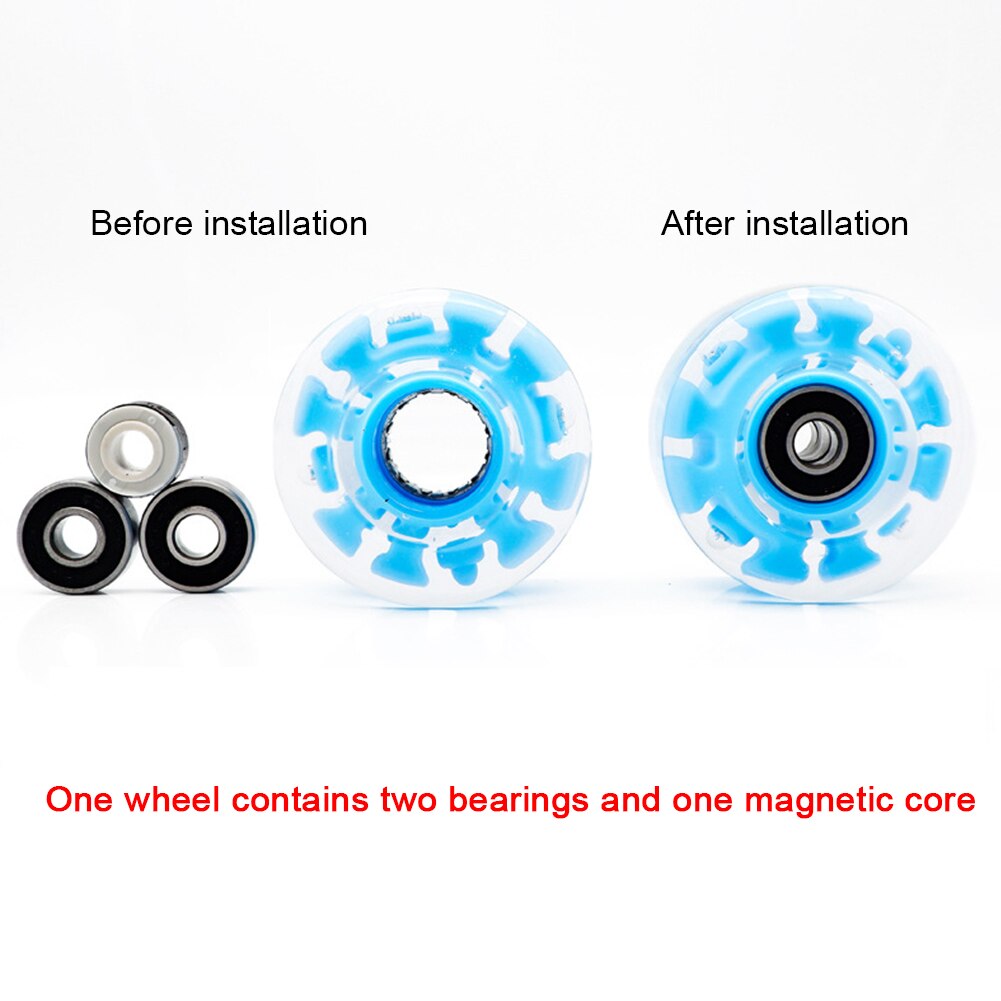 4pcs/set Multifunction Skateboarding For Quad Skating Luminous Skateboard Wheels Rollerskate Shoes 82A Hardness Indoor Outdoor