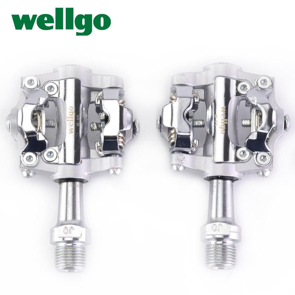 Wellgo M19 WM001 Ultralight Aluminum Alloy MTB Road Bike Pedal Sealed Bearing Clipless pedal SPD Bike Pedals Bicycle Parts: M19 Silver