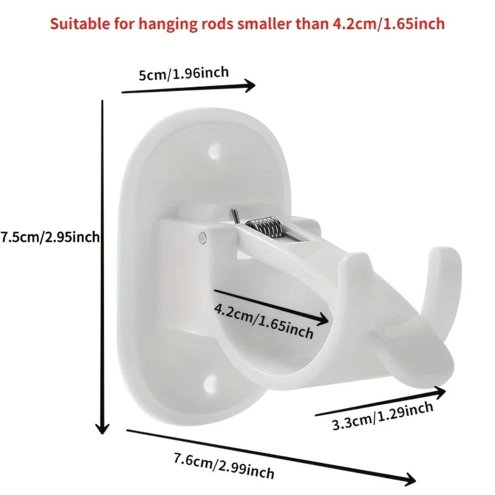 Auto-adesivo ajustável Cortina Rod titulares, novos suportes, sem perfuração