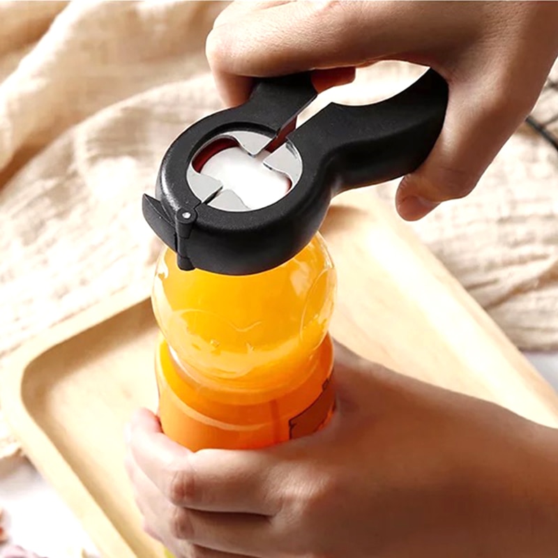 6 in 1 Multi Function Twist Bottle Opener, All in One Lid opener 8 shaped Gripper Can Wine Beer Lid Twist Off Jar Opener Claw