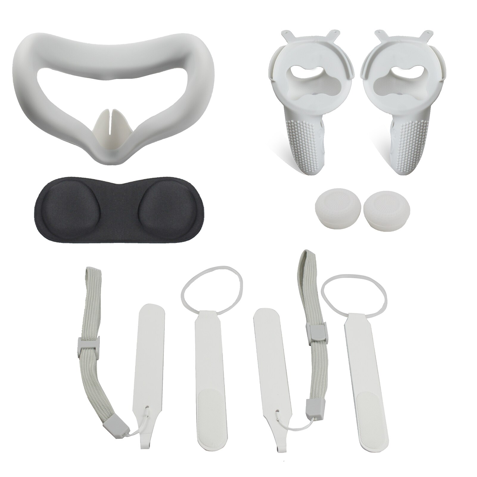 Beschermhoes Voor Oculus Quest 2 Vr Touch Controller Case Met Knuckle Band Handvat Grip Voor Oculus Quest 2 Vr accessoires: White