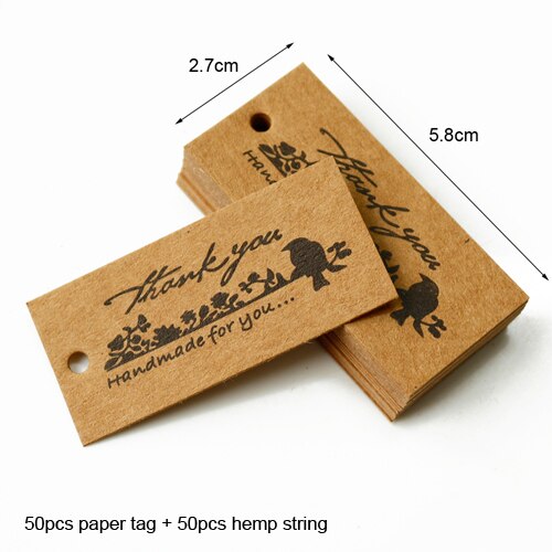 50 Stuks Vintage Kraftpapier Tag Hang Tags Wedding Birthday Party Candy Dozen Prijs Label Naaien Kleding Kledingstuk Tags: Bird