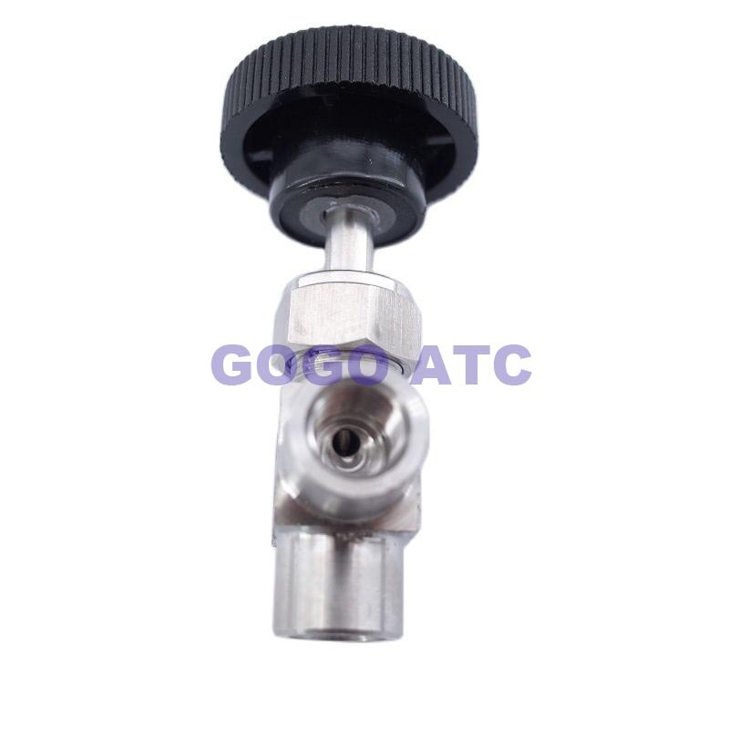 Válvula de aguja ajustable 1/8 ''1/4'' 3/8 "1/2" Ángulo recto hembra G hilo SS304 para válvula de aguja de aceite de Gas de agua