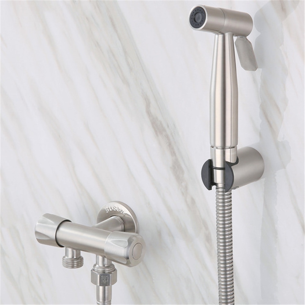 Toilet Bidet Faucets Sprayer Handheld Bidet Sprayer Toilet Stainless Steel Bidet Spray Bathroom Hand Shower Bidet Set Self Clean