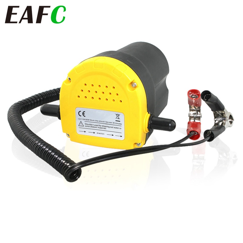 EAFC 12V Electric Car Oil Pump Crude Oil Fluid Pump 60W Extractor Transfer Engine Suction Pump + Tubes for Auto Boat Motorcycle
