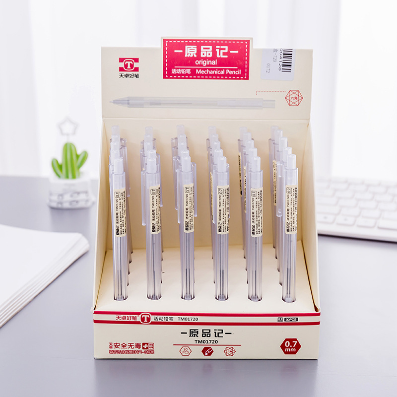 Muji Pens Cute Transparent Mechanical Pencil Plastic 0.5 / 0.7mm Automatic Pencils for Writing Kawaii Pencil Korean Stationery