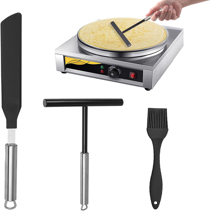 Spalmatore per crepes francese in acciaio inossidabile Spalmatore per crepes e kit spatola Strumenti per spalmare la pastella venire pancake Strumenti per la cottura delle pancake