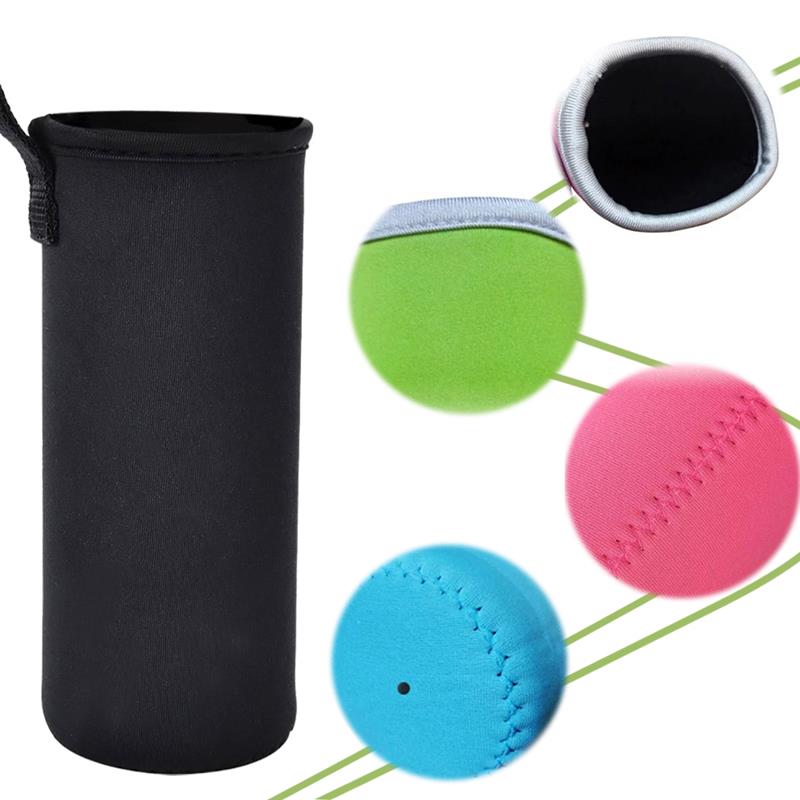550ml urheilullinen vesipullon kansi neopreeni eriste hihalaukku laukku pussi kannettava tyhjiökuppisetti urheilu retkeilytarvikkeet: Musta 420ml