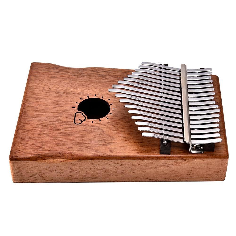 Piano Kalimba Mbira Calimba de 17 teclas, Pulgar de caoba sólido africano, dedo con bolsa, teclado, instrumento Musical de madera Marimba