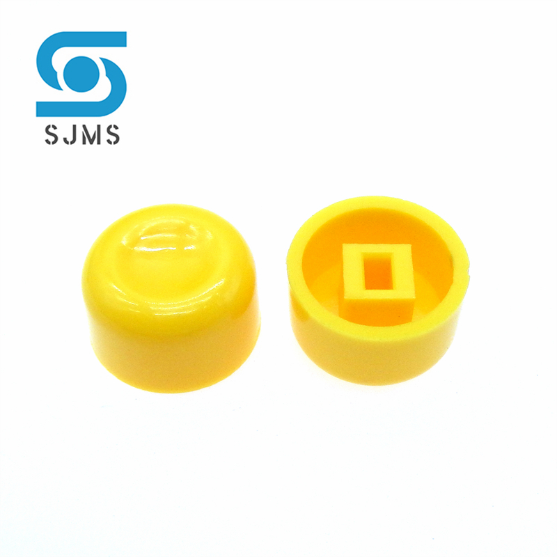 Capuchon de bouton-poussoir Tactile Micro A01, 50 pièces, pour interrupteurs 5.8x5.8, 7x7, 8x8x8.5x8.5mm, 7 couleurs, 13.2x7.8MM: YELLOW