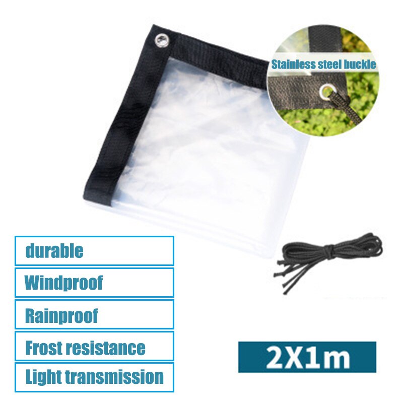 Transparent Rainproof Shed Cloth Tarpaulin Lightweight Waterproof Tarp Cover Tent Shelter M56: 2mx1m
