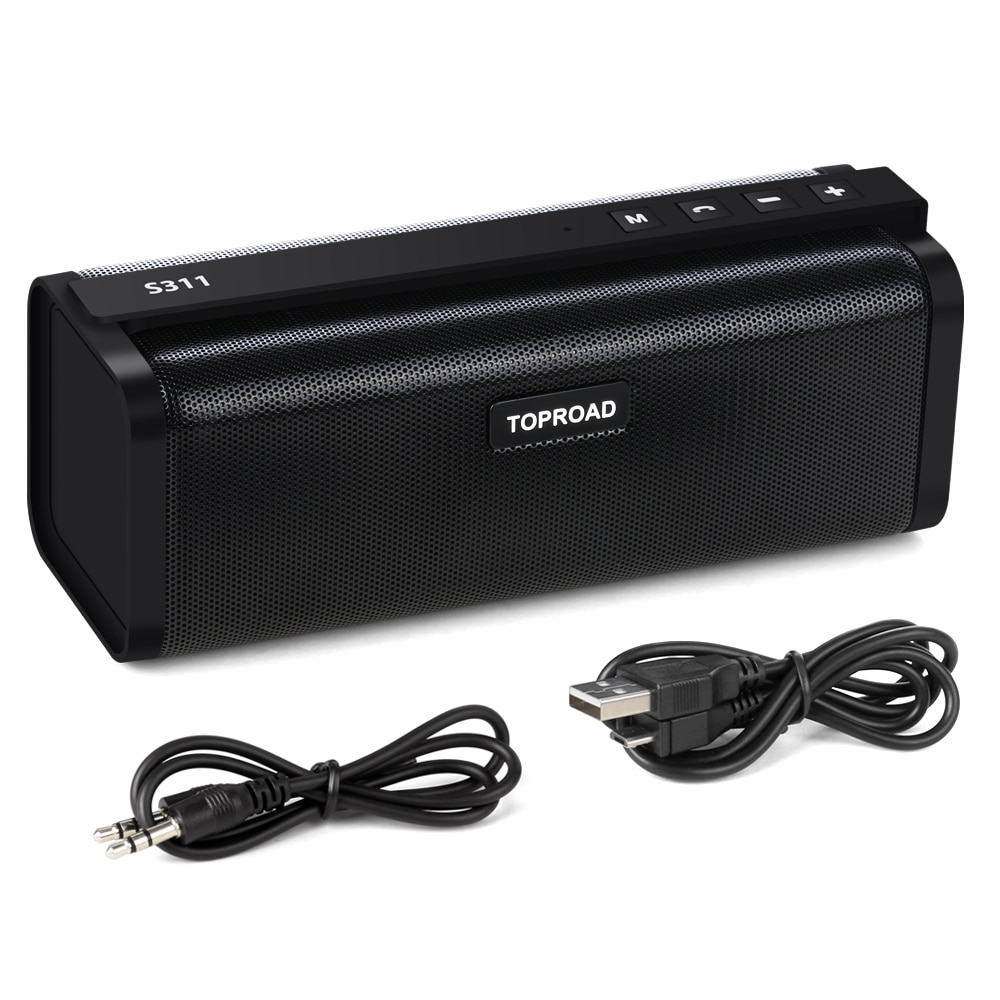 TOPROAD portátil 10W Altavoz Bluetooth HIFI estéreo inalámbrico gran potencia Soundbox Subwoofer columna altavoces soporte TF FM Radio AUX