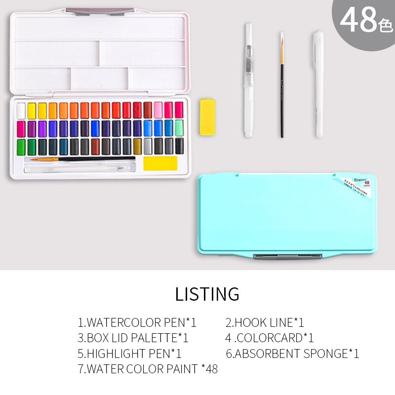 Macaron Style Solid Watercolor Pigment Set 24/36/4... – Grandado