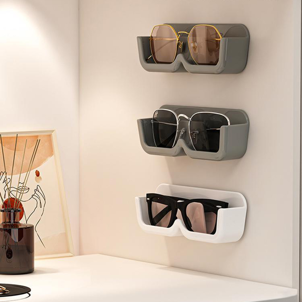 Vitrine de lunettes, boîte de rangement de lunettes de soleil, support mural perforé gratuit pour lunettes de soleil, support de rangement pour lunettes, rangement à domicile