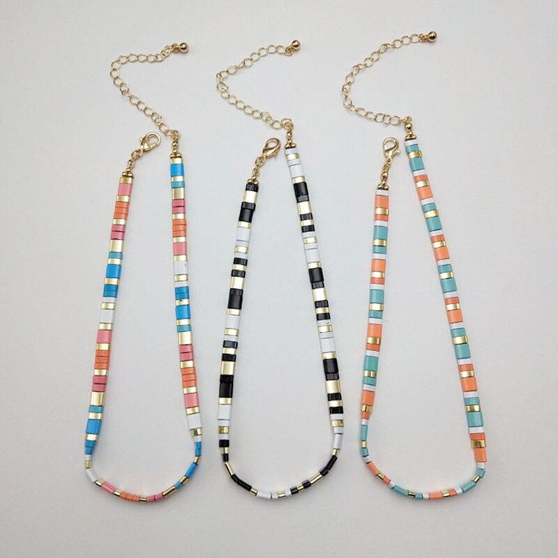 Handmade Tila Beads Miyuki Necklace for Women Rainbow Color Pluseira Mujer Femme Bead Jewelry Bohemian Beach
