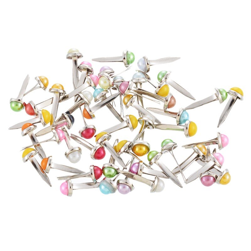 Hoomall 50 Uds color mixto metálico clavos de álbumes de recortes artesanía embellecimiento de la tarjeta de hacer remaches decorativos DIY sujetadores broches 18x6.5mm