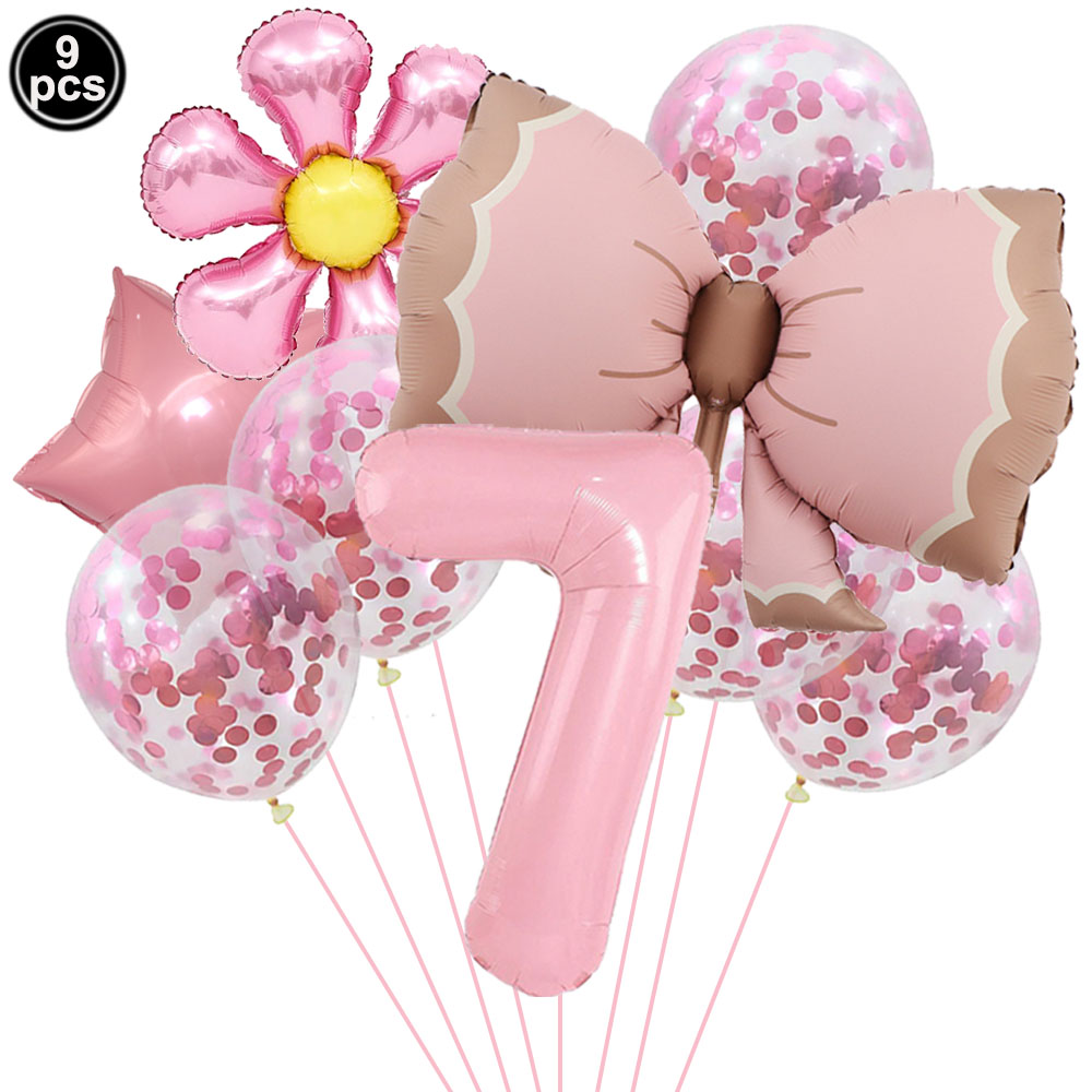 Juego de globos de hadas y flores, globos de mariposa, decoraciones de 1 a 9 cumpleaños para niñas, suministros de decoración para de cumpleaños con tema de mariposa