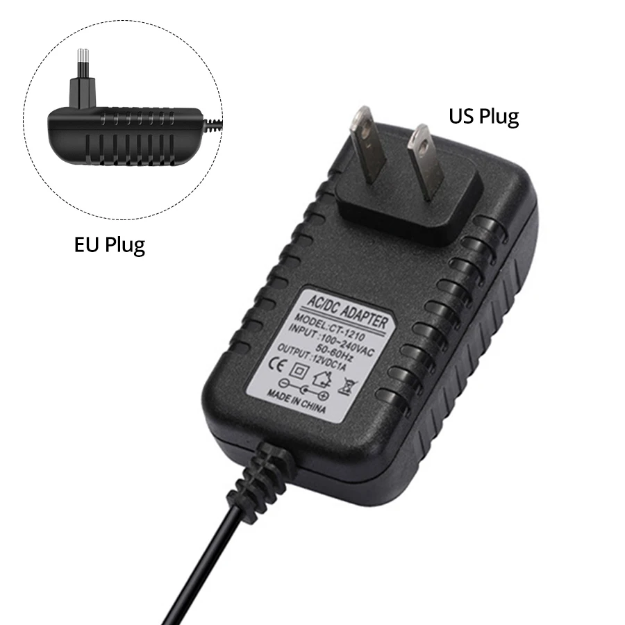 Alimentation 12V 1A 2A 3AP, avec interrupteur, prise ue/US, adaptateur d'alimentation, chargeur AC 100-240V à DC 12V, pilote de transformateur d'éclairage LED