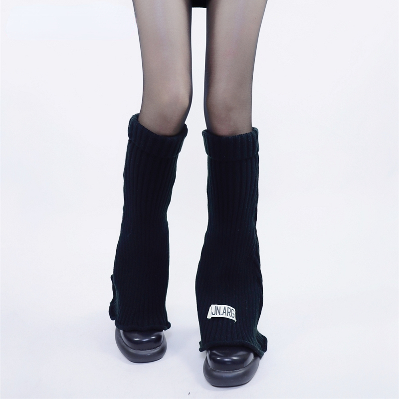 Gyaru-calentadores de piernas góticos Harajuku, calentadores de piernas sexys, calcetines tejidos a rayas, cubierta de pierna de Lolita para mujer, calcetines holgados, manguito de bota, mangas de bota: Lavanda