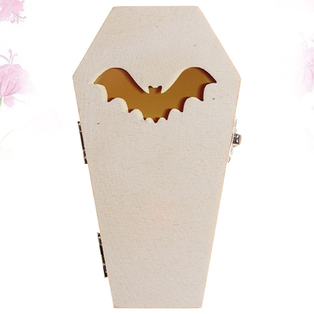 1pc houten nachtlampjes in de vorm van een vleermuis, een grappige knutsellay-out voor een halloween-feestje.: Default Title