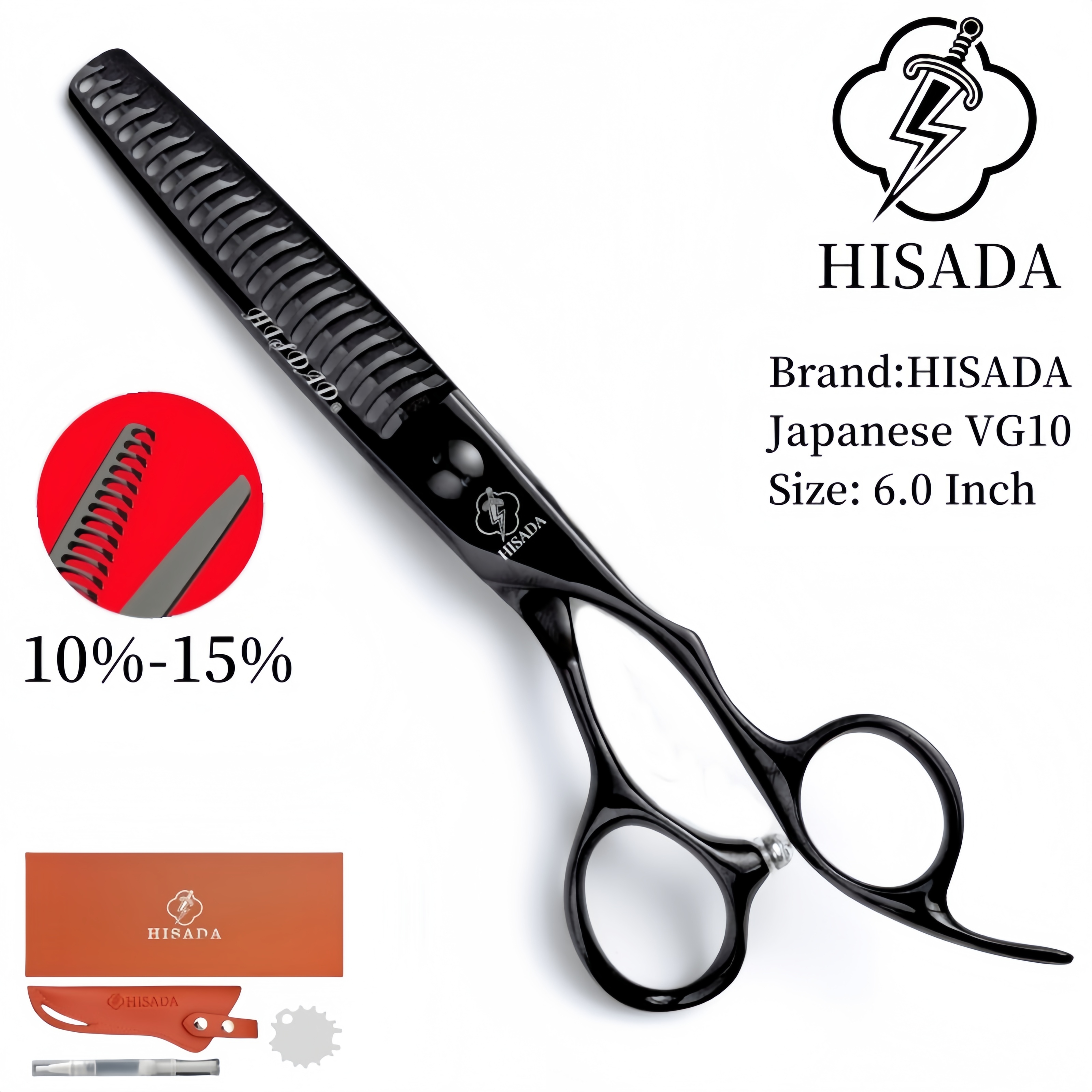HISADA kappersschaar Japanse handgemaakte VG10 materiaal schaar 6.0/6.5/7.0 inch schaar professionele kappersschaar: Licht Groen