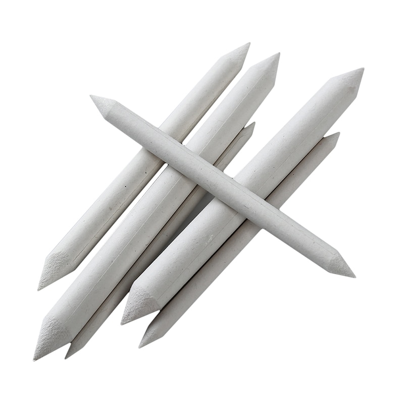 6pcs/Set Blending Smudge Tortillon Stump Sketch Art Drawing Tool Rice Paper Wiper Sketch Paper Pen Sketch Smudge Brush