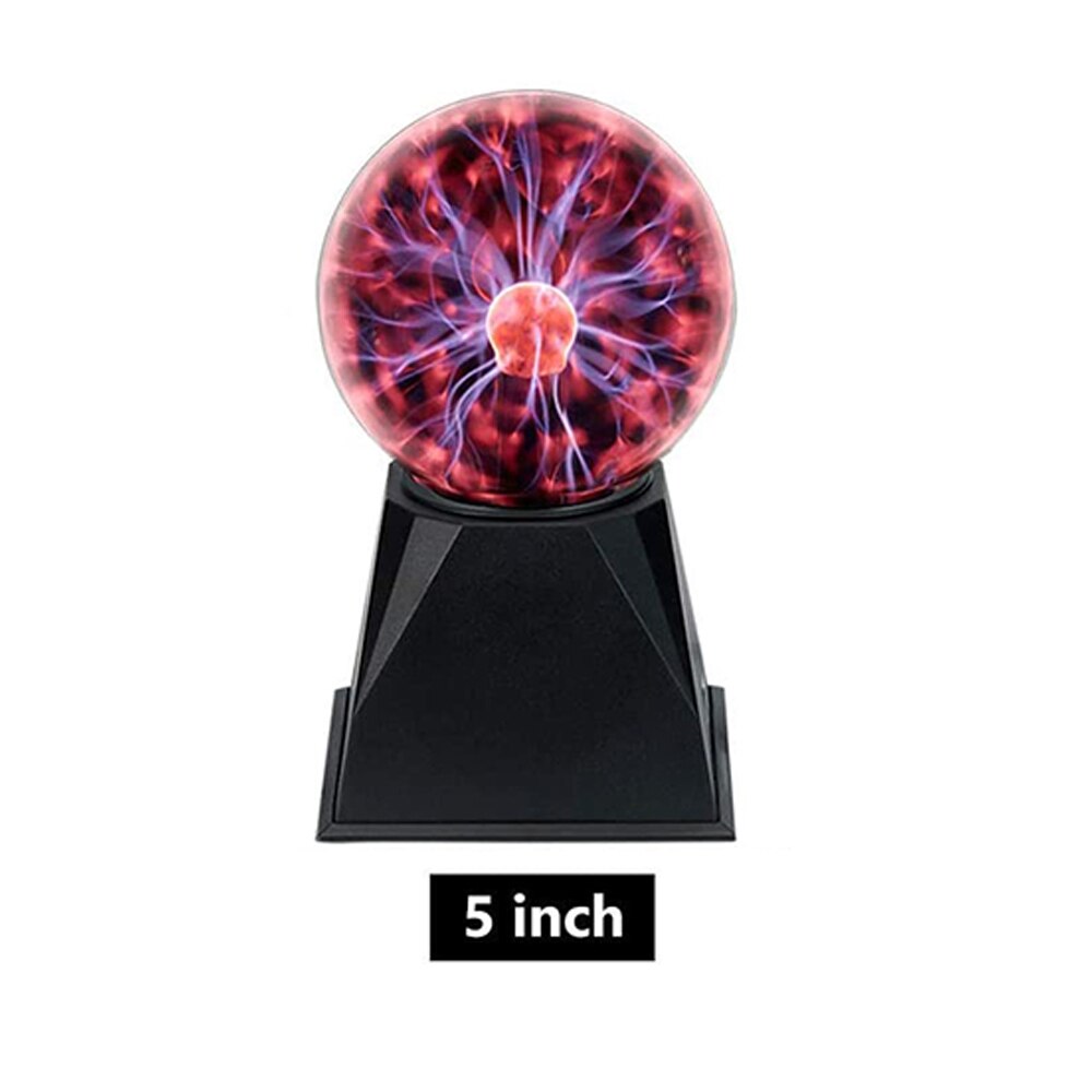 Plasma Ball Novelty LED Night Light Touch Sensitive Table Sphere Glass Lamps Decor Magic Crystal USB Power 3 4 5 6 Inch: EU Plug / 5 inch