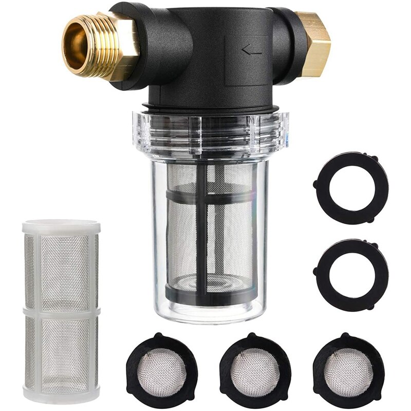 Filtre Tuyau Arrosage Pré-filtre 3/4" Laiton - Filtre à Sédiments Lavable Pour Pompe Jardin Eau Domestique