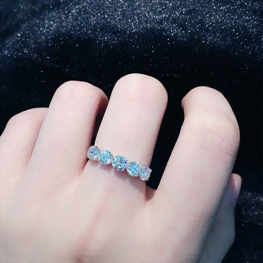 Bagues élégantes en argent regardé 925 pour femmes, matiques en cristal de moissanite, nucleolab unique, bijoux de mariage, savoir , taille 6-10
